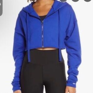 Blue Cropped Hoodie Ali yoga